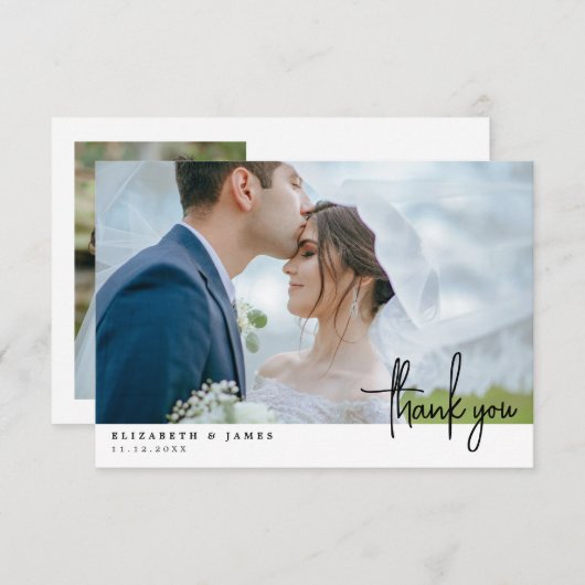 両面写真結婚のサンキューカード サンキューカード (正面/裏面)