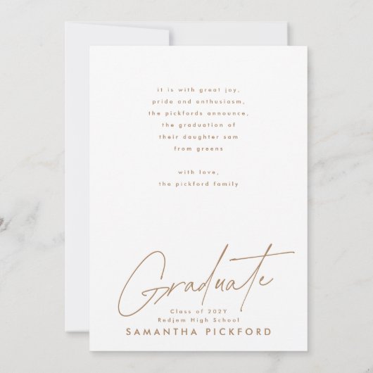 両面写真2025高校卒業 案内状 (裏面)