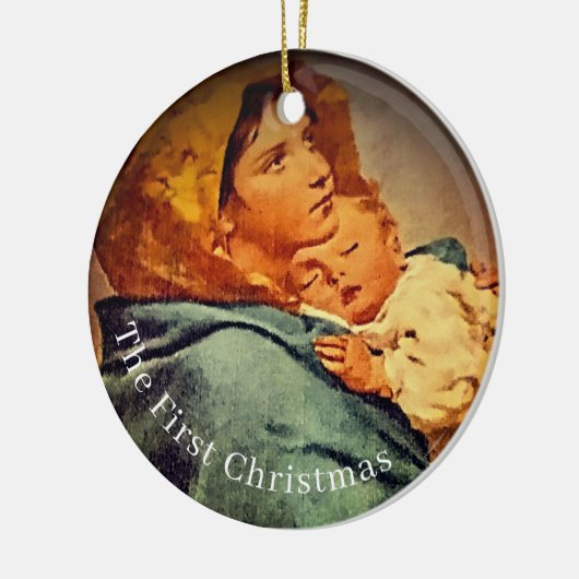 両面初めてのクリスマスフォトオーナメント セラミックオーナメント (左)