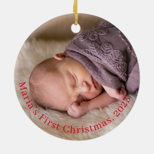 両面初めてのクリスマスフォトオーナメント セラミックオーナメント (裏面)