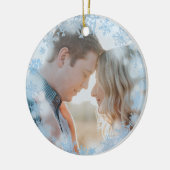 両面初めてのクリスマス結婚した写真 セラミックオーナメント (左)