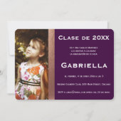 両面卒業写真招待状（英語・スペイン語対応） 招待状 (裏面)