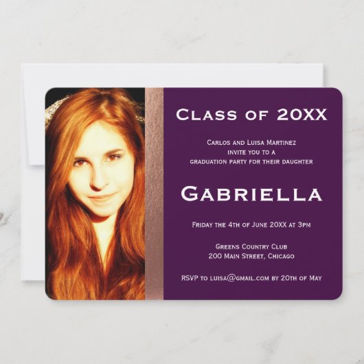 両面卒業写真招待状（英語・スペイン語対応） 招待状 (正面)