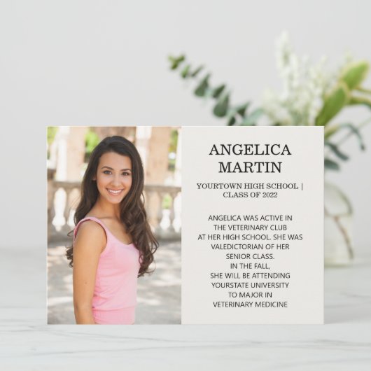 両面卒業3枚の写真詳細発表 案内状 (スタンド正面)