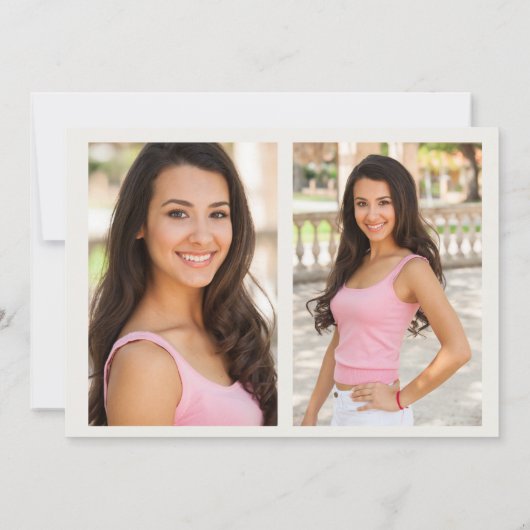 両面卒業3枚の写真詳細発表 案内状 (裏面)