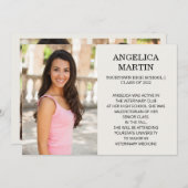 両面卒業3枚の写真詳細発表 案内状 (正面/裏面)