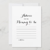 両面印刷のベビーシャワーゲーム2種類 - ママの年齢は？ | アドバイス 招待状 (裏面)