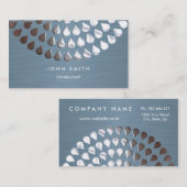 両面名刺の銀および青い曼荼羅 名刺 (正面/裏面)