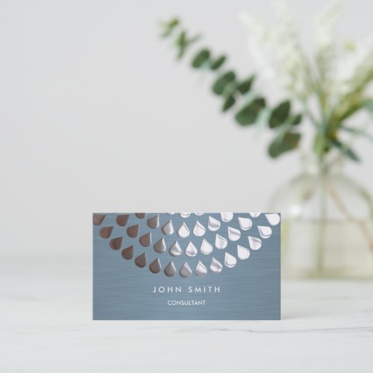 両面名刺の銀および青い曼荼羅 名刺 (スタンド正面)