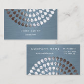 両面名刺の銀および青い曼荼羅 名刺 (正面/裏面)