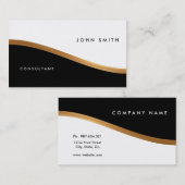 両面名刺、の金ゴールド黒く及び白い 名刺 (正面/裏面)