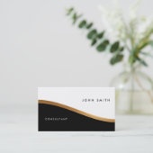 両面名刺、の金ゴールド黒く及び白い 名刺 (スタンド正面)