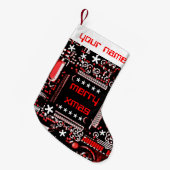 両面回路の赤2の一流のストッキング スモールクリスマスストッキング (正面 (吊り時))