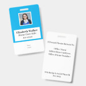 両面対応の個人用ID写真バッジ バッジ (正面＆裏面)