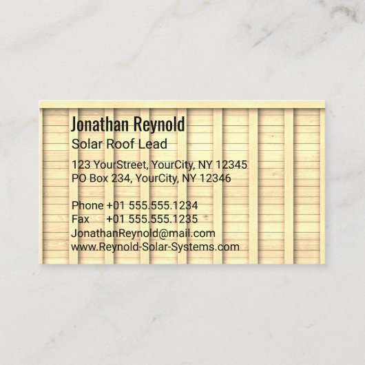 両面屋上エネル太陽のギー青い屋根 名刺 (裏面)