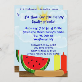 両面屋外のCookoutの招待状- 招待状