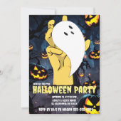 両面幽霊不気味ハンドハロウィンカスタム 招待状 (正面)