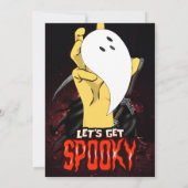 両面幽霊不気味ハンドハロウィンカスタム 招待状 (裏面)