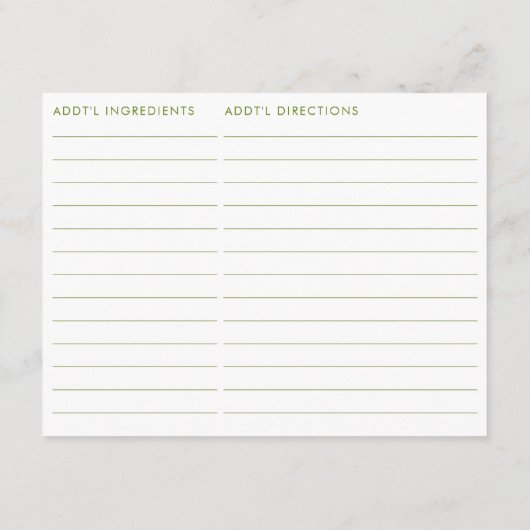 両面抹茶グリーンティーをテーマにしたレシピカード エンクロージャーカード (裏面)