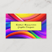 両面抽象芸術レインボー(QRコード付き) 名刺 (正面)