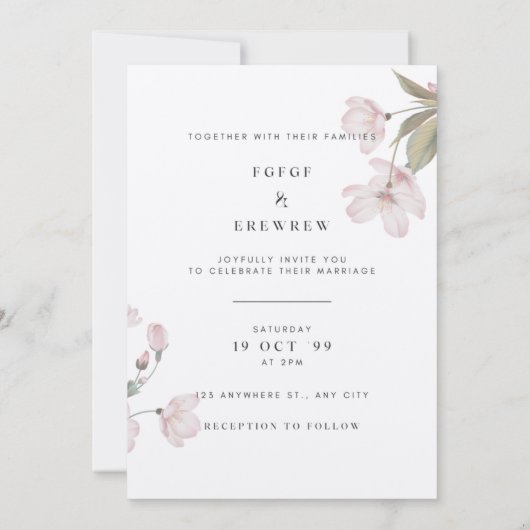 両面招待カード 招待状 (裏面)