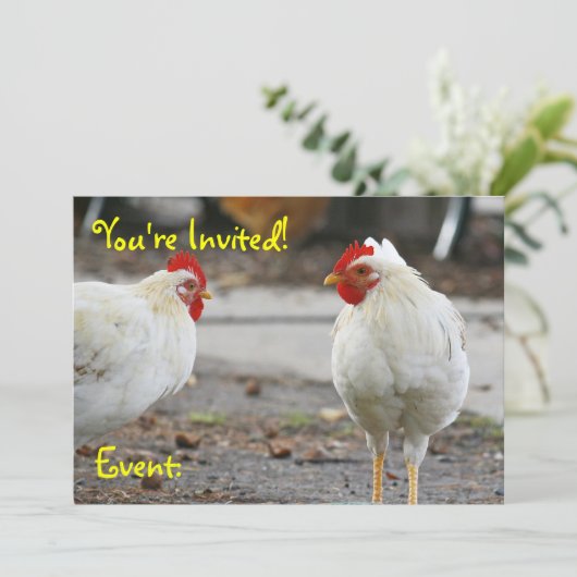両面招待状、雄鶏 招待状 (スタンド正面)
