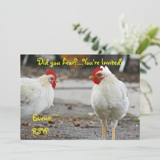 両面招待状、雄鶏 招待状 (スタンド正面)