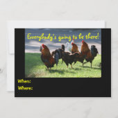 両面招待状、雄鶏 招待状 (裏面)