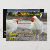 両面招待状、雄鶏 招待状 (正面/裏面)