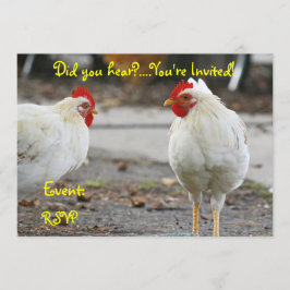両面招待状、雄鶏 招待状