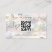両面水彩蝶QRコード 名刺 (裏面)
