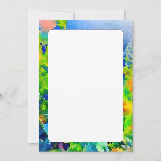 両面水空白の鮮やか色 招待状 (正面)