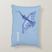 両面水色クラゲ糸カスタム糸 アクセントクッション (裏面(縦))