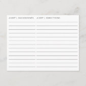 両面汚れマルティーニをテーマにしたレシピカード エンクロージャーカード (裏面)