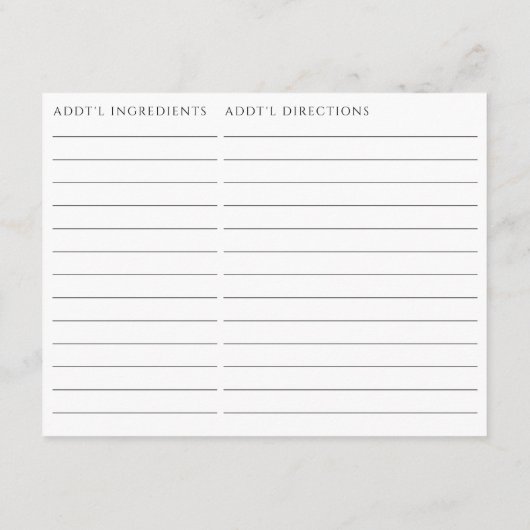 両面汚れマルティーニをテーマにしたレシピカード エンクロージャーカード (裏面)