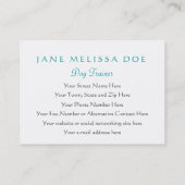 両面犬の調教師か個人教師- 名刺 (裏面)