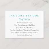 両面犬の調教師か個人教師- 名刺 (裏面)