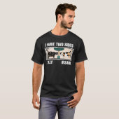 両面猫の面白いミーム Tシャツ (正面フル)