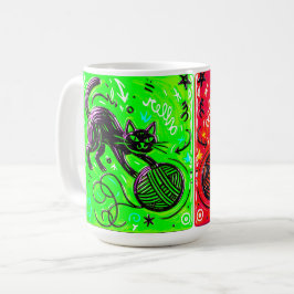 両面猫 コーヒーマグカップ