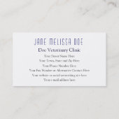 両面獣医医院猫の搭乗- 名刺 (裏面)