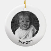 両面白2 xカスタム文字 セラミックオーナメント (裏面)