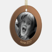 両面真鍮2 xカスタム写真と文字 セラミックオーナメント (右)