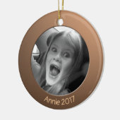 両面真鍮2 xカスタム写真と文字 セラミックオーナメント (左)