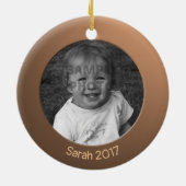 両面真鍮2 xカスタム写真と文字 セラミックオーナメント (裏面)