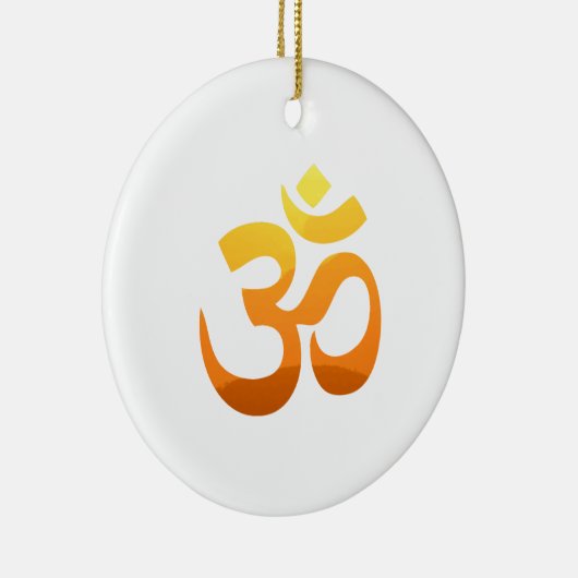 両面禅ヨガオムマントラシンボル金ゴールド日 セラミックオーナメント (右)