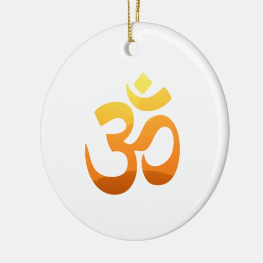 両面禅ヨガオムマントラシンボル金ゴールド日 セラミックオーナメント (左)