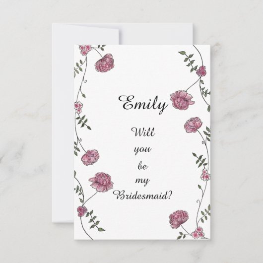 両面私の花嫁の付き添いのカードになりますか？ 招待状 (正面)