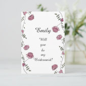 両面私の花嫁の付き添いのカードになりますか？ 招待状 (スタンド正面)