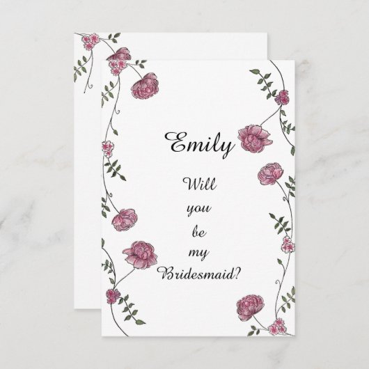 両面私の花嫁の付き添いのカードになりますか? 招待状 (正面/裏面)