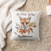 両面秋テーマフォックスと葉のカスタムThr クッション (ブランケット)